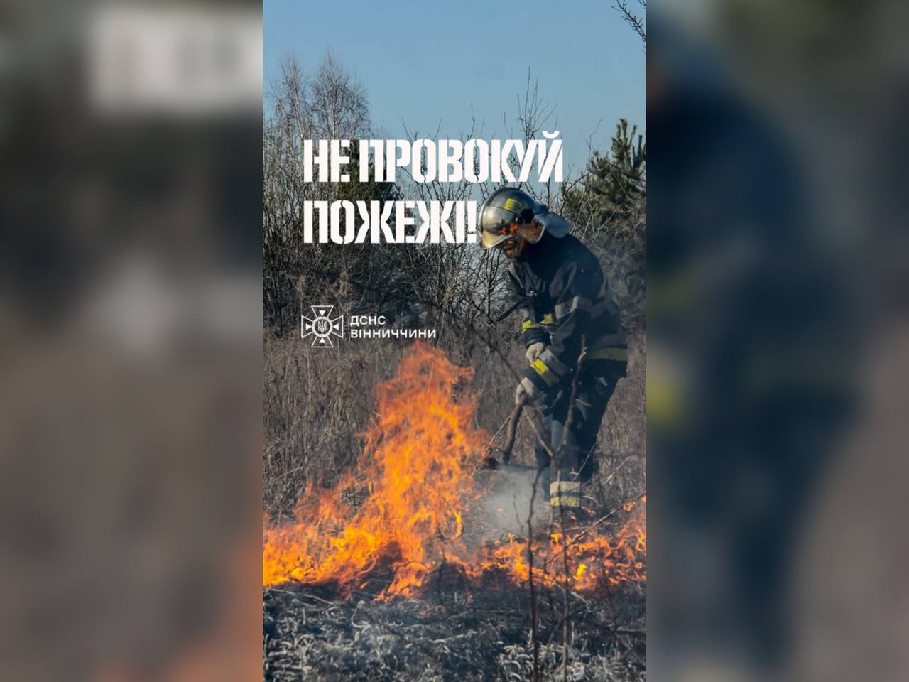 Пожежник під час гасіння пожежі