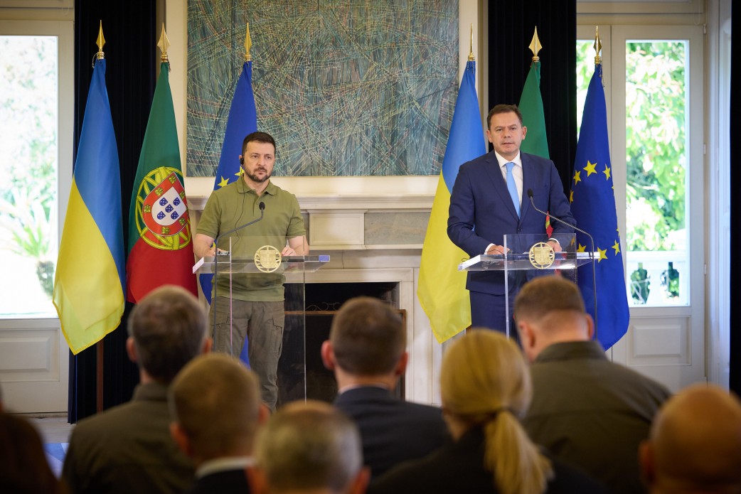 Президент України Володимир Зеленський та Прем’єр-міністр Португалії Луїш Монтенегру