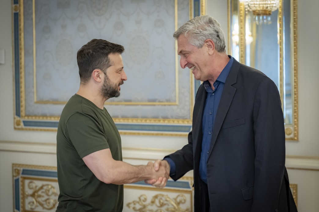 Президент України Володимир Зеленський та Верховний комісар ООН у справах біженців Філіппо Гранді