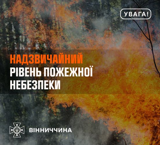 Зображення з написом "Надзвичайний рівень пожежної небезпеки"