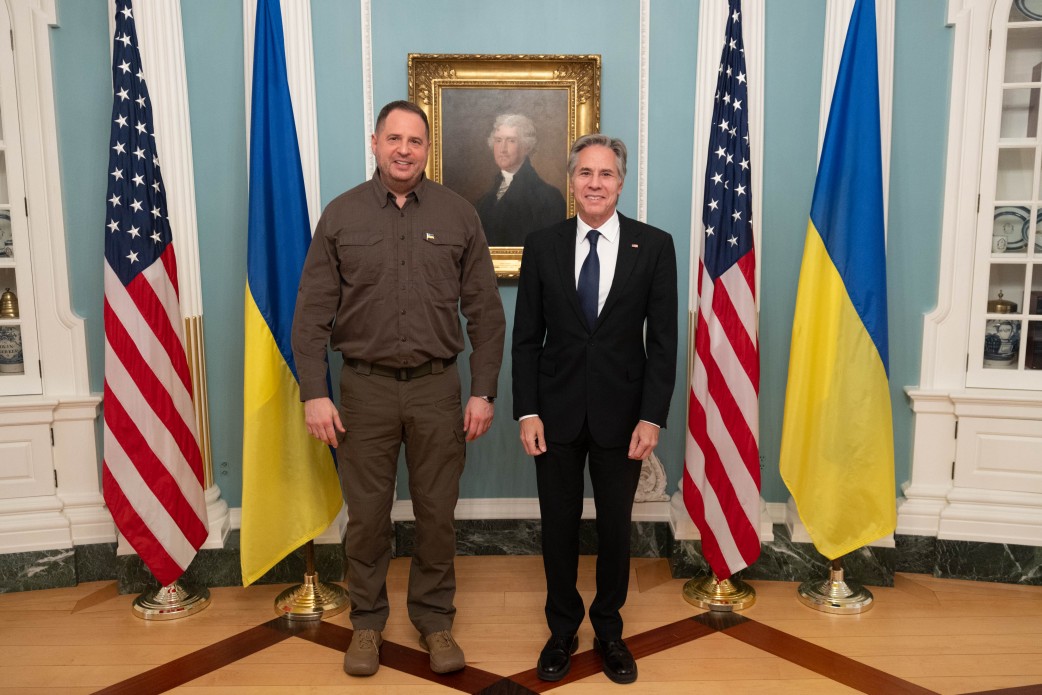 керівник Офісу Глави держави Андрій Єрмак та державний секретар Сполучених Штатів Америки Ентоні Блінкен