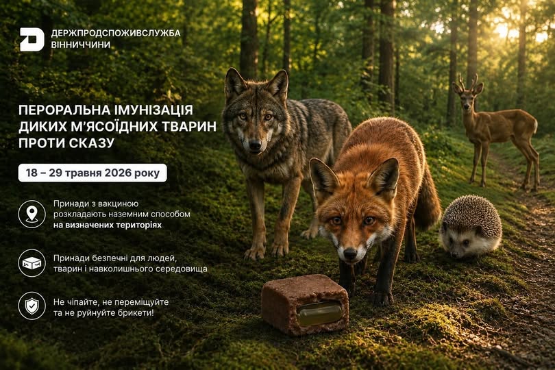 Зображення диких звірів та текстове повідомлення
