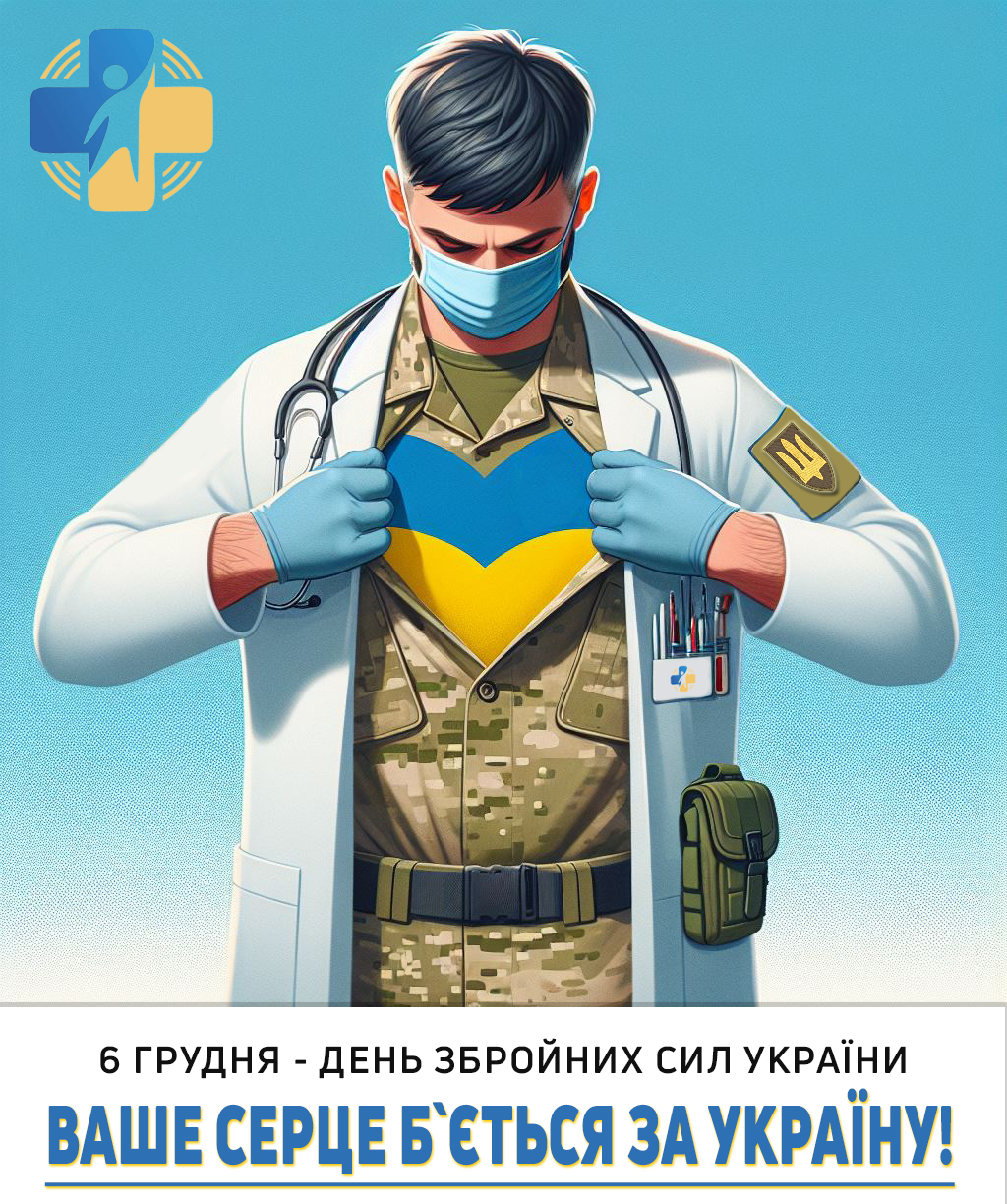 Медик перевдягнений у військову форму