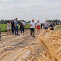Учасники наради йдуть по польовій дорозі