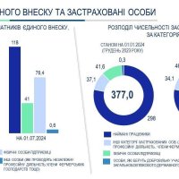 Інфографіка щодо платників єдиного внеску та застрахованих осіб