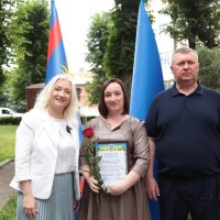Перша заступниця начальника ОВА Наталя Заболотна, голова обласної Ради Вячеслав Соколовий та учасниця заходу